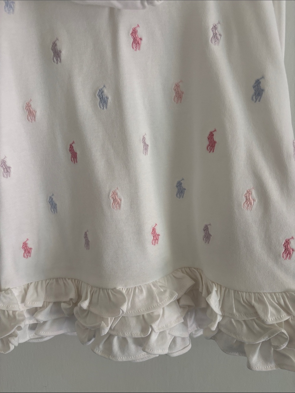 Ralph Lauren White Polo Dress with Pink & Blue Pony Embroidery 24 Month - Picture 4 of 4